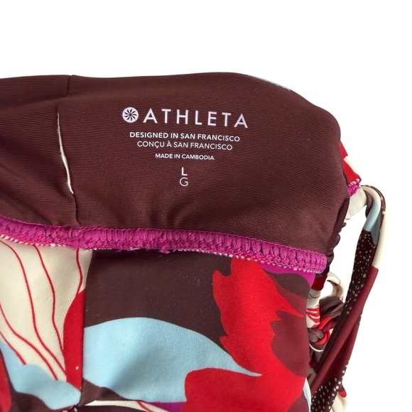 Athleta Plunge Bikini Top D-dd Decadent Chocolate Hero Bloom Large - Picture 11 of 12